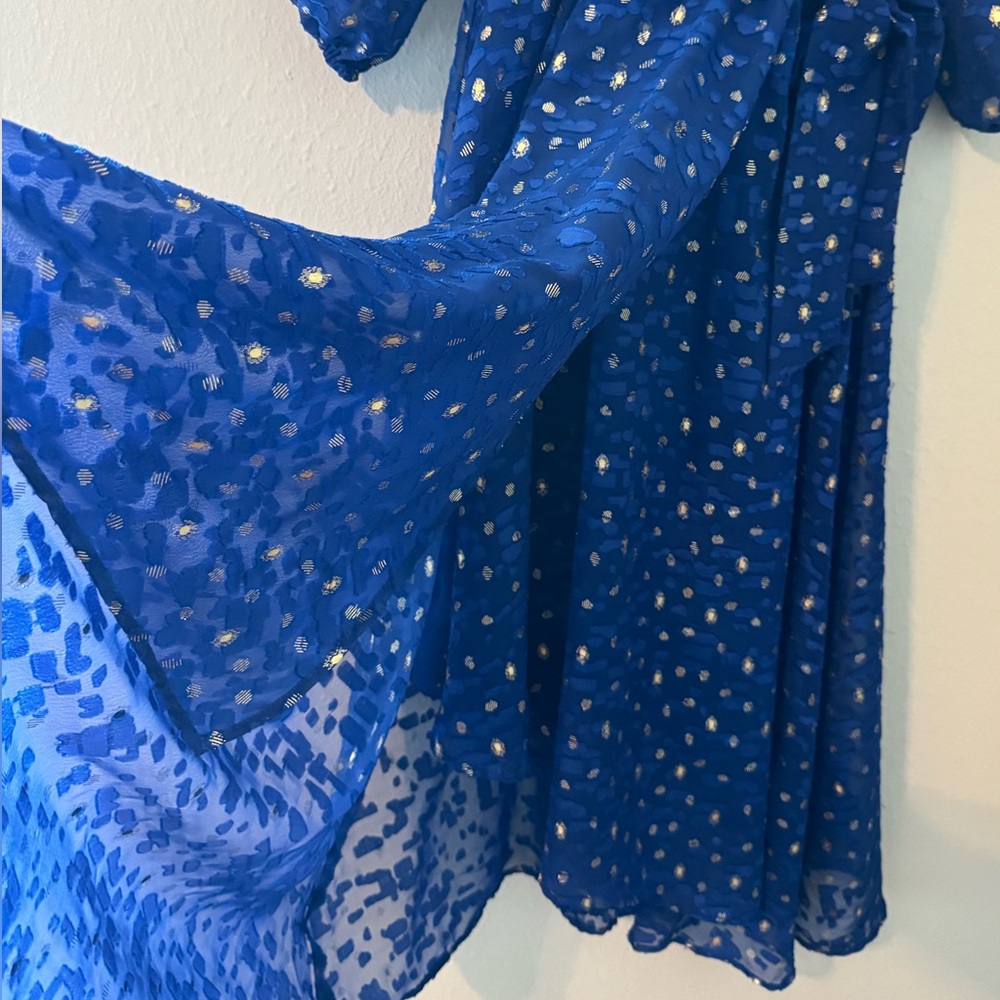 DKNY Women’s Royal Blue Dress with Gold Accents PTP 16” - Picture 10 of 12